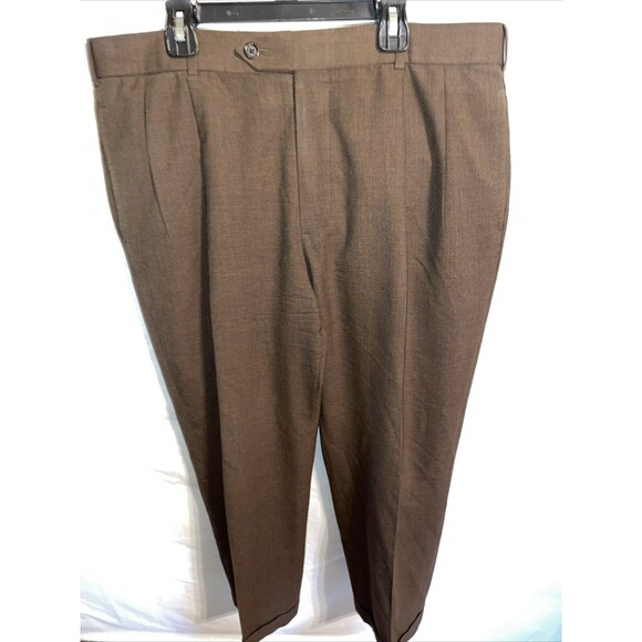 Brooks Brothers Saxxon Men’s Dress Pants Size 34x29 Brown Business Formal Party - Picture 1 of 12